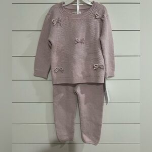Kids Dusty Pink Knit Matching Set